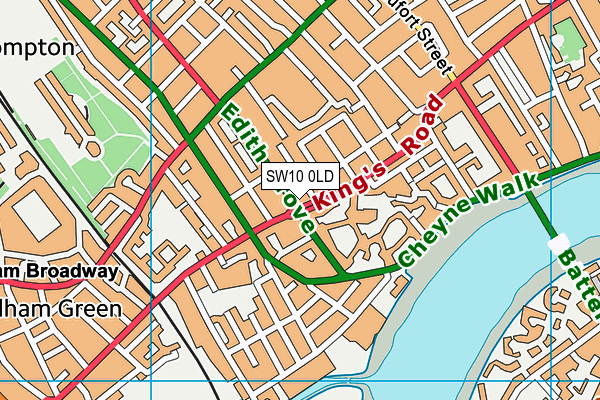 SW10 0LD map - OS VectorMap District (Ordnance Survey)