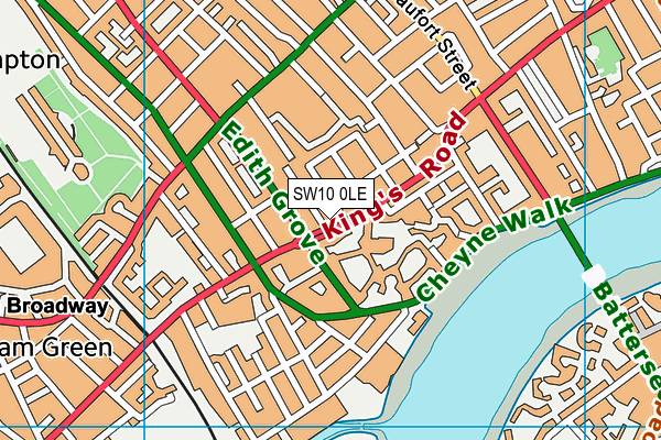 SW10 0LE map - OS VectorMap District (Ordnance Survey)