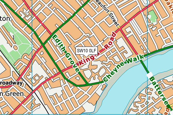 SW10 0LF map - OS VectorMap District (Ordnance Survey)