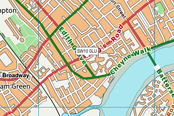 SW10 0LU map - OS VectorMap District (Ordnance Survey)