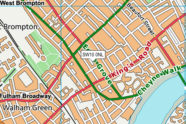 SW10 0NL map - OS VectorMap District (Ordnance Survey)