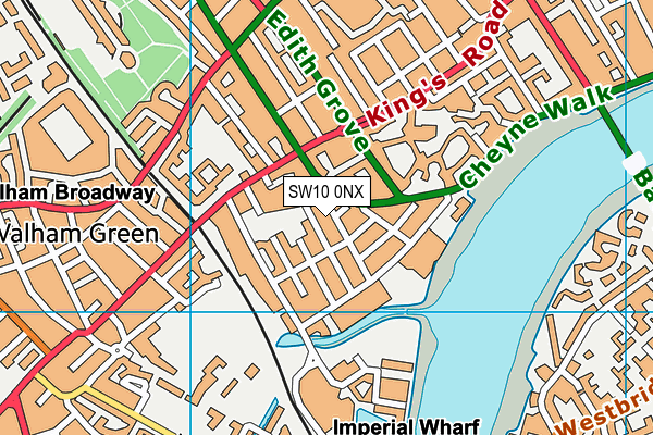 SW10 0NX map - OS VectorMap District (Ordnance Survey)