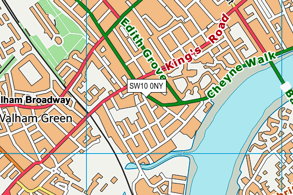 SW10 0NY map - OS VectorMap District (Ordnance Survey)