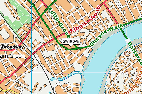 SW10 0PE map - OS VectorMap District (Ordnance Survey)