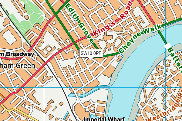 SW10 0PF map - OS VectorMap District (Ordnance Survey)