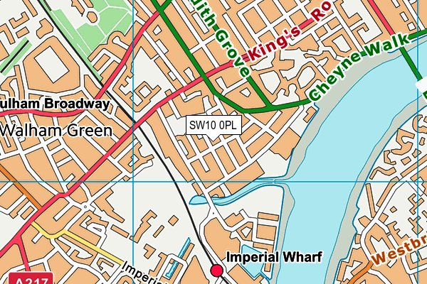 SW10 0PL map - OS VectorMap District (Ordnance Survey)