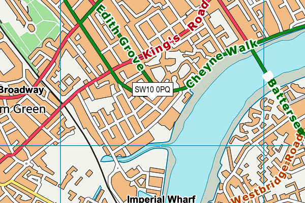 SW10 0PQ map - OS VectorMap District (Ordnance Survey)