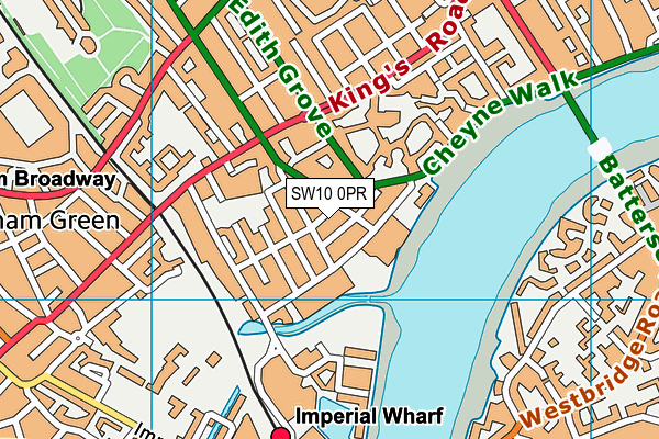 SW10 0PR map - OS VectorMap District (Ordnance Survey)