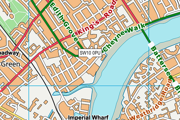 SW10 0PU map - OS VectorMap District (Ordnance Survey)