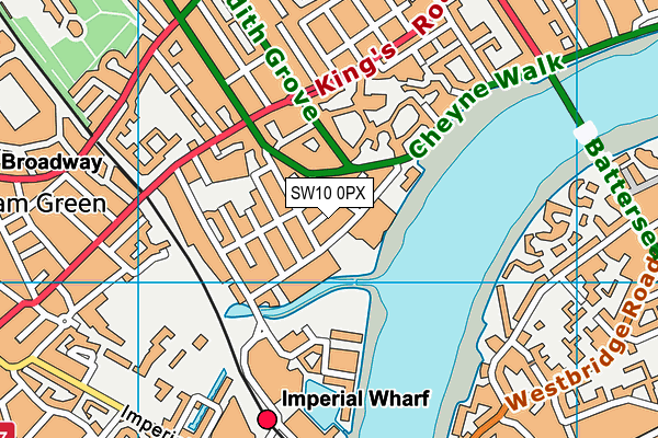 SW10 0PX map - OS VectorMap District (Ordnance Survey)