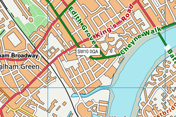 SW10 0QA map - OS VectorMap District (Ordnance Survey)