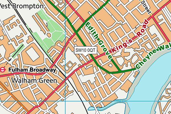 SW10 0QT map - OS VectorMap District (Ordnance Survey)