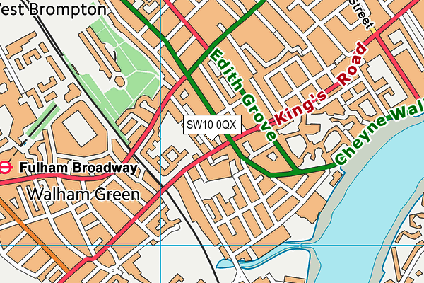 SW10 0QX map - OS VectorMap District (Ordnance Survey)