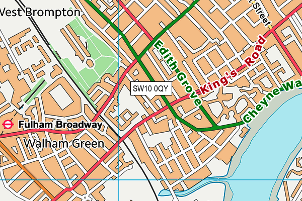 SW10 0QY map - OS VectorMap District (Ordnance Survey)