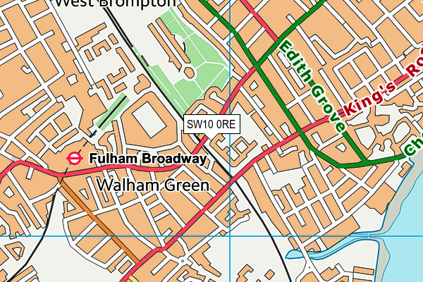 SW10 0RE map - OS VectorMap District (Ordnance Survey)