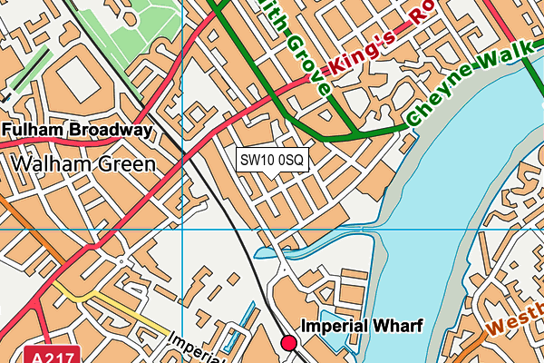 SW10 0SQ map - OS VectorMap District (Ordnance Survey)