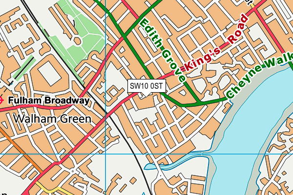 SW10 0ST map - OS VectorMap District (Ordnance Survey)