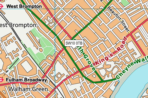 SW10 0TB map - OS VectorMap District (Ordnance Survey)