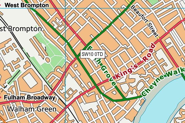 SW10 0TD map - OS VectorMap District (Ordnance Survey)