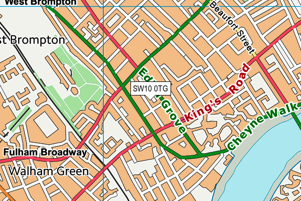 SW10 0TG map - OS VectorMap District (Ordnance Survey)