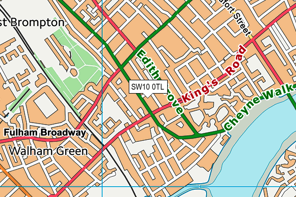 SW10 0TL map - OS VectorMap District (Ordnance Survey)