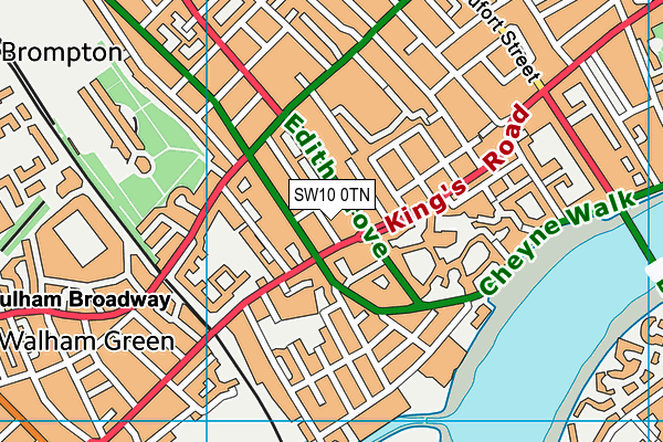 SW10 0TN map - OS VectorMap District (Ordnance Survey)