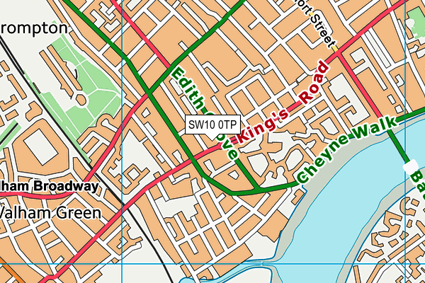 SW10 0TP map - OS VectorMap District (Ordnance Survey)