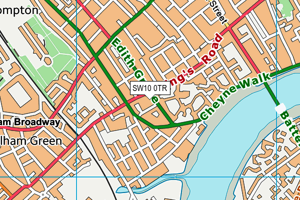 SW10 0TR map - OS VectorMap District (Ordnance Survey)