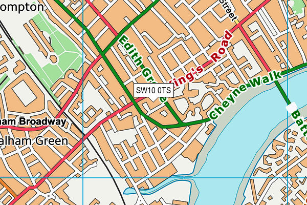 SW10 0TS map - OS VectorMap District (Ordnance Survey)