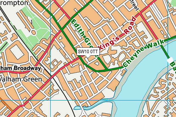 SW10 0TT map - OS VectorMap District (Ordnance Survey)