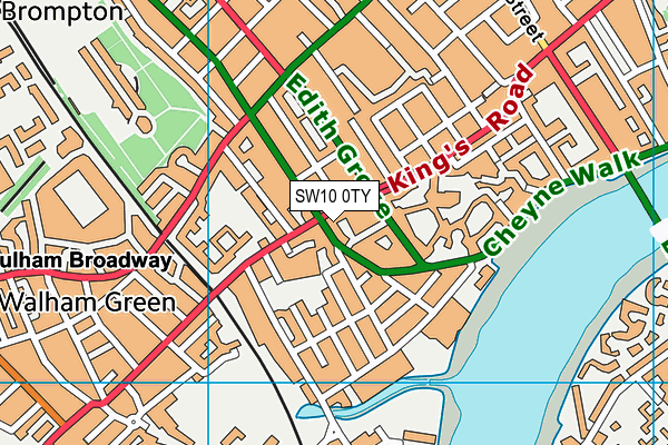 SW10 0TY map - OS VectorMap District (Ordnance Survey)