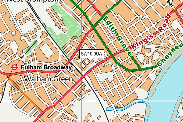 SW10 0UA map - OS VectorMap District (Ordnance Survey)