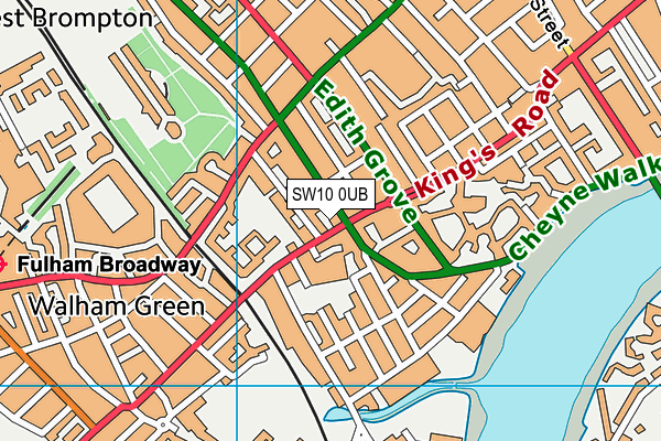 SW10 0UB map - OS VectorMap District (Ordnance Survey)