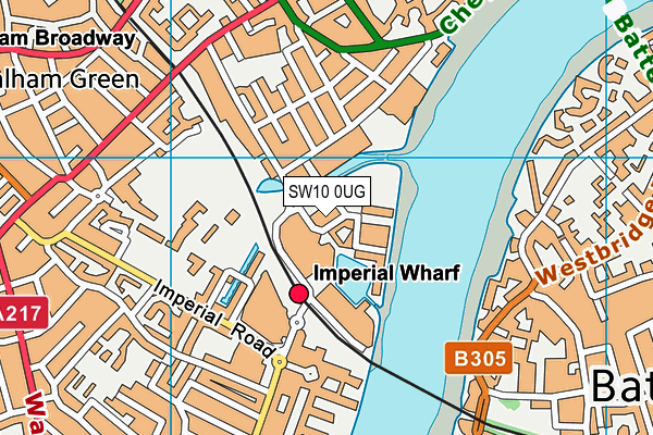 SW10 0UG map - OS VectorMap District (Ordnance Survey)