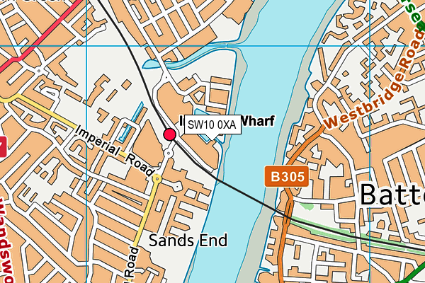 SW10 0XA map - OS VectorMap District (Ordnance Survey)