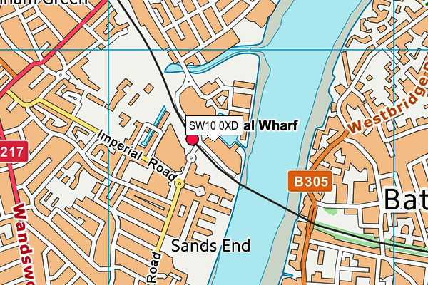 SW10 0XD map - OS VectorMap District (Ordnance Survey)