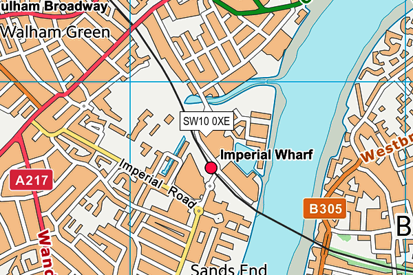 SW10 0XE map - OS VectorMap District (Ordnance Survey)