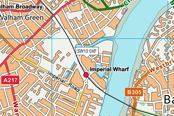 SW10 0XF map - OS VectorMap District (Ordnance Survey)