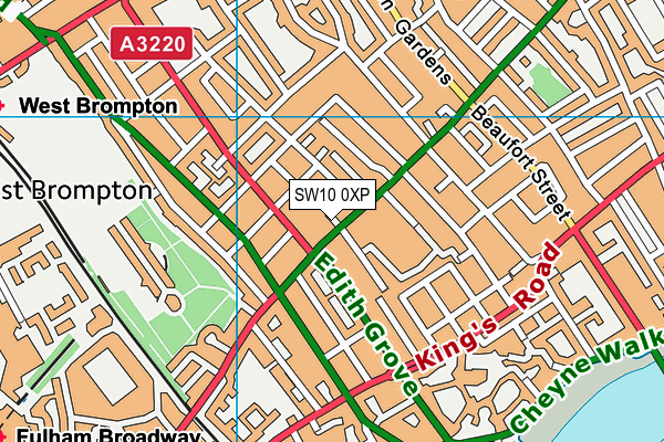 SW10 0XP map - OS VectorMap District (Ordnance Survey)