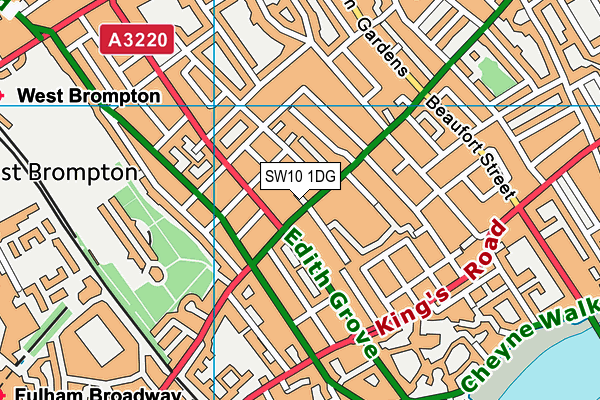 SW10 1DG map - OS VectorMap District (Ordnance Survey)