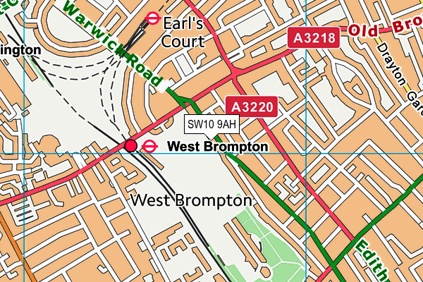 SW10 9AH map - OS VectorMap District (Ordnance Survey)