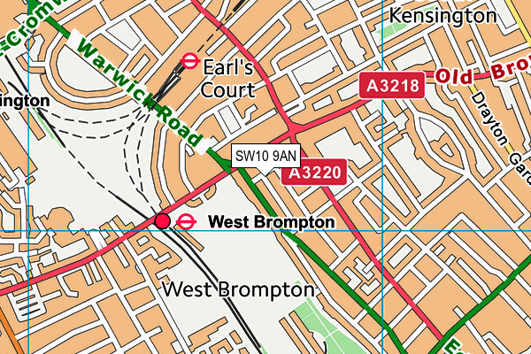 SW10 9AN map - OS VectorMap District (Ordnance Survey)