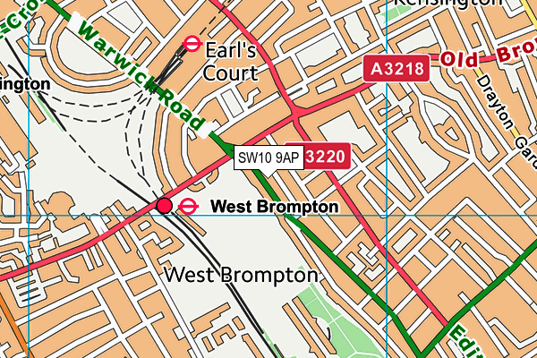 SW10 9AP map - OS VectorMap District (Ordnance Survey)