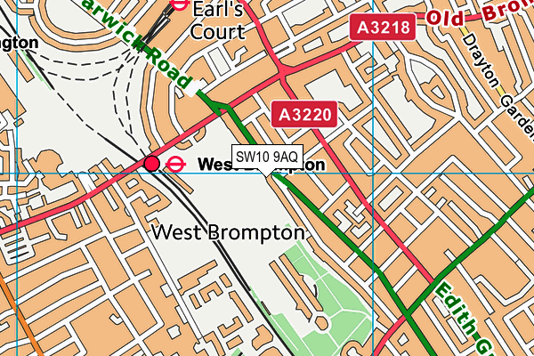 SW10 9AQ map - OS VectorMap District (Ordnance Survey)