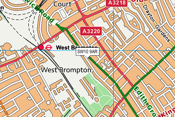 SW10 9AR map - OS VectorMap District (Ordnance Survey)