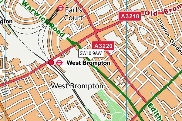 SW10 9AW map - OS VectorMap District (Ordnance Survey)