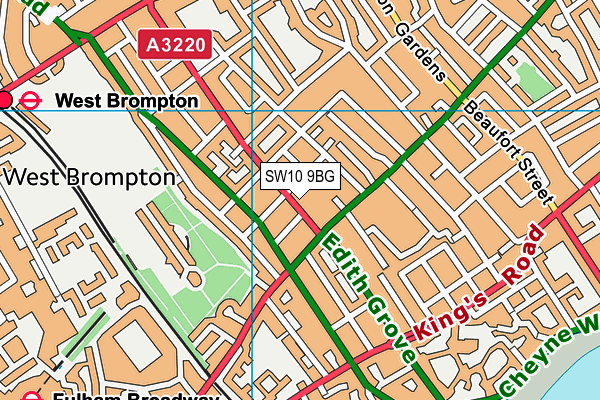 SW10 9BG map - OS VectorMap District (Ordnance Survey)