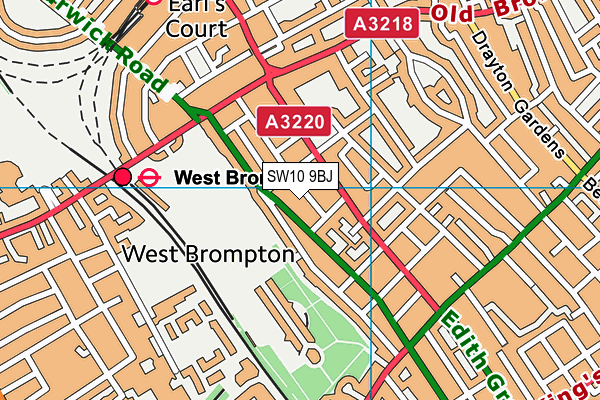 SW10 9BJ map - OS VectorMap District (Ordnance Survey)