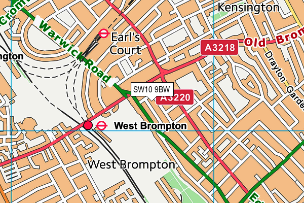 SW10 9BW map - OS VectorMap District (Ordnance Survey)