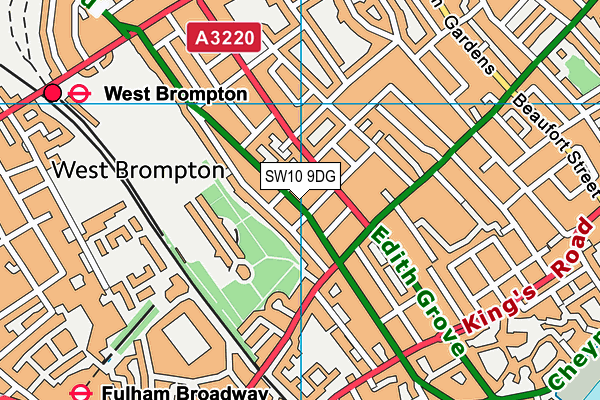 SW10 9DG map - OS VectorMap District (Ordnance Survey)